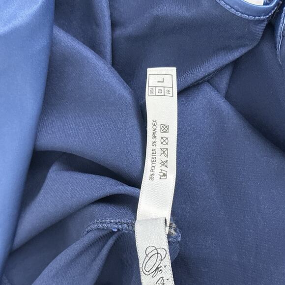 Oh La La Cheri Satin Camisole Cream Lace Flutter Open Back Halter Large New NWT - Picture 8 of 8